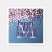 Fun Monogram Lavender Confetti Geburtstag Serviette (Vorderseite)