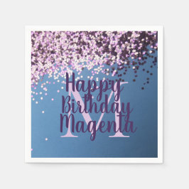 Fun Monogram Lavender Confetti Geburtstag Serviette