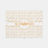 Fun Monogram Name Hand Drawing Sun Fleecedecke (Vorderseite (Horizontal))