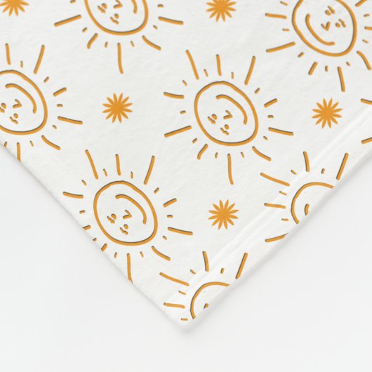 Fun Monogram Name Hand Drawing Sun Fleecedecke (Ecke)