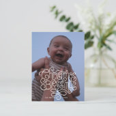 Fun monoline Christmas Segen Drehbuch und Foto Postkarte (Stehend Vorderseite)