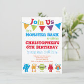 Fun Monster Kindergeburtstag Party Einladungen (Stehend Vorderseite)