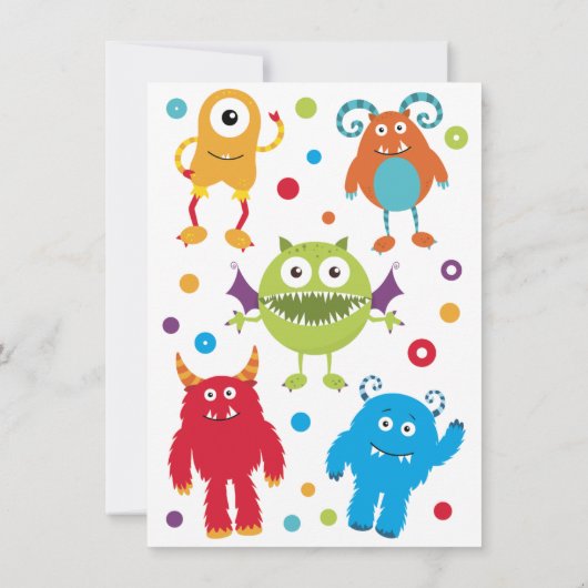 Fun Monster Kindergeburtstag Party Einladungen (Rückseite)