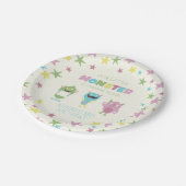 Fun Monster Thema Kindergeburtstag Pappteller (Schrägansicht)