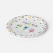 Fun Monster Thema Kindergeburtstag Pappteller (Schrägansicht)