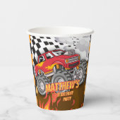 Fun Monster Truck Birthday Paper Cups Pappbecher (Rückseite)