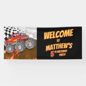 Fun Monster Truck Birthday Welcome Party Banner (Horizontal)