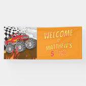  Fun Monster Truck Birthday Welcome Party Banner (Horizontal)