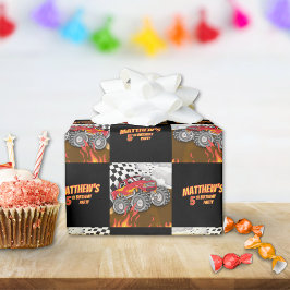 Fun Monster Truck Birthday Wrapping Paper Geschenkpapier