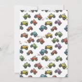Fun Monster Trucks 1st Birthday Party Invitation Einladung (Rückseite)