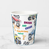 Fun Monster Trucks Birthday Party Pappbecher (Vorderseite)