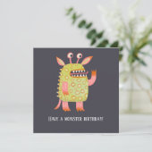 Fun Monsters Geburtstagskarte Hinweiskarte (Stehend Vorderseite)