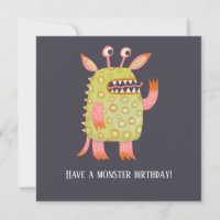 Fun Monsters Geburtstagskarte