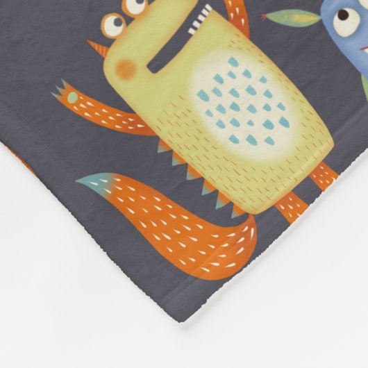 Fun Monsters Muster Fleecedecke (Ecke)