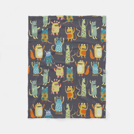 Fun Monsters Muster Fleecedecke (Vorderseite)