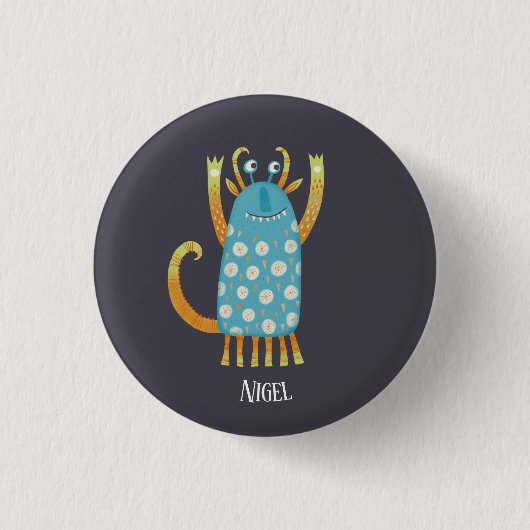 Fun Monsters Personalisiert Button (Vorderseite)