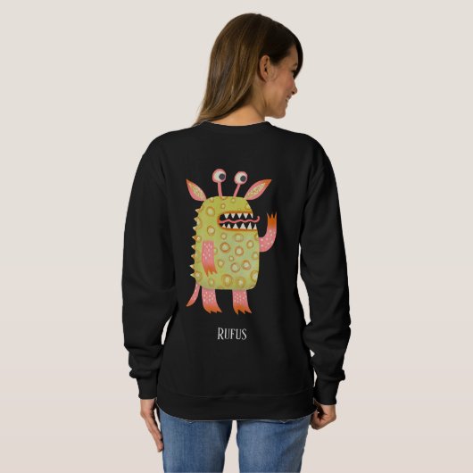 Fun Monsters Personalisiert Sweatshirt (Schwarz voll)