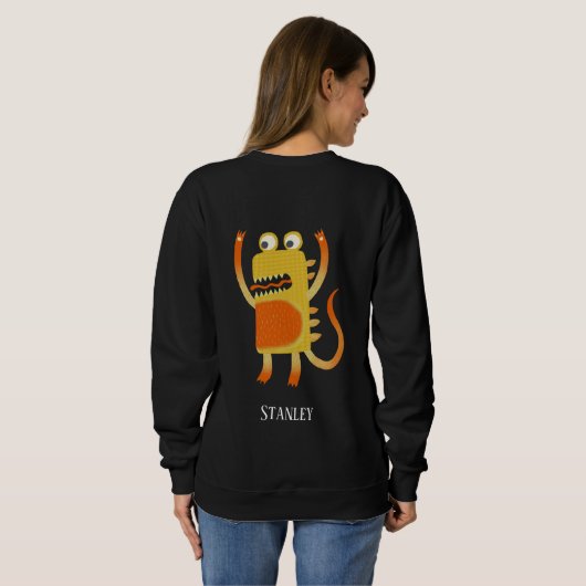 Fun Monsters Personalisiert Sweatshirt (Schwarz voll)