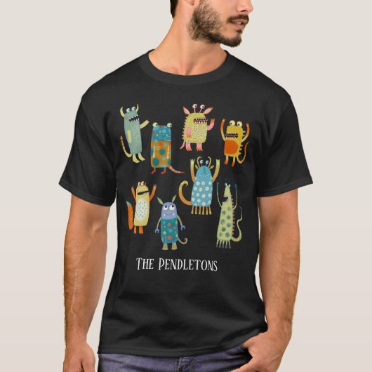 Fun Monsters Personalisiert T-Shirt (Vorderseite)