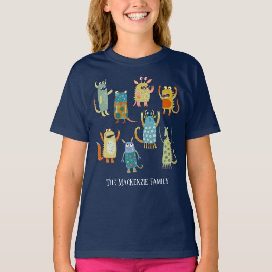 Fun Monsters Personalisiert T-Shirt (Vorderseite)