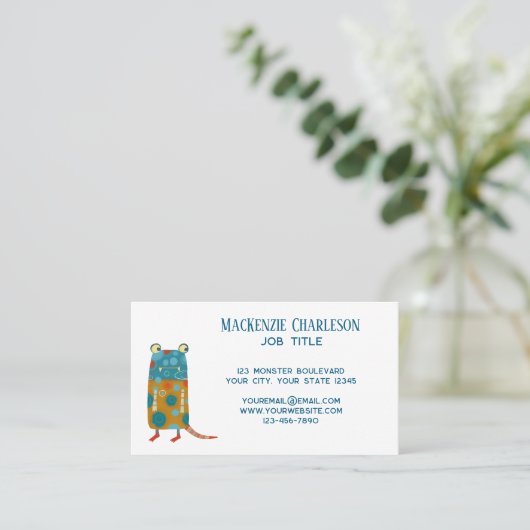 Fun Monsters Visitenkarte (Stehend Vorderseite)