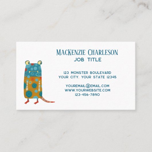 Fun Monsters Visitenkarte (Vorderseite)