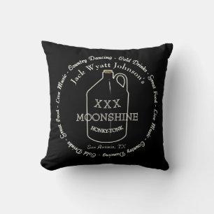 Fun Moonshine Honky-Tonk Bar Throw Kissen