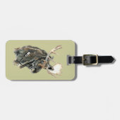 Fun Moose mit Kopfhörern Gepäckanhänger (Vorderseite horizontal)