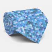 Fun Mosaic Blue Krawatte (Gerollt)