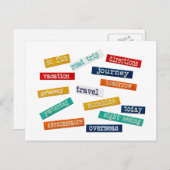 Fun Motivierend Vacation Travel Words Postkarte (Vorne/Hinten)