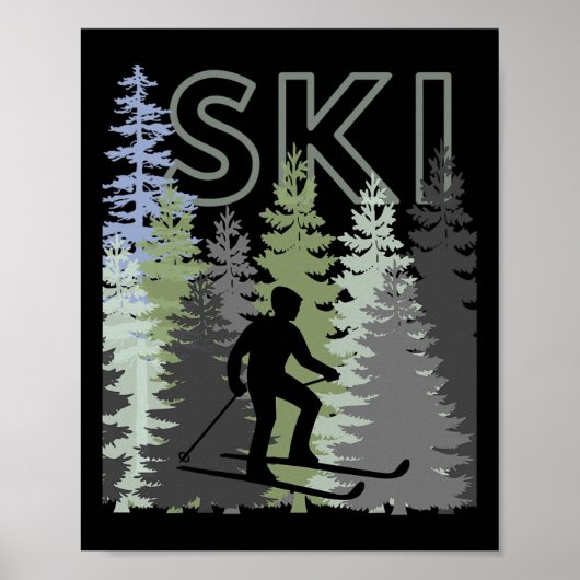 Fun Mountain Adventure Ski Squad Winter Sport Ski Poster (Vorne)