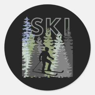 Fun Mountain Adventure Ski Squad Winter Sport Ski Runder Aufkleber
