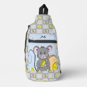 Fun Mouse essen Käse Blue Gray Sling Bag (Vorderseite)