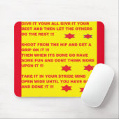 Fun Mousepad-Meldung auf gelbem rotem Hintergrund Mousepad (Mit Mouse)