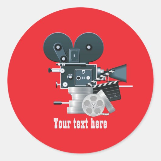 Fun movie lovers add text runder aufkleber (Vorderseite)