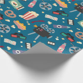 Fun Movie Night Film Popcorn Muster Geschenkpapier (Ecke)