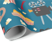 Fun Movie Night Film Popcorn Muster Geschenkpapier (Rolleneckpunkt)