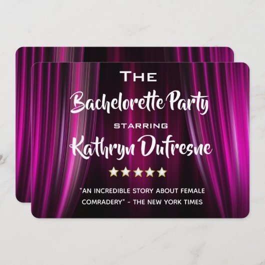 Fun Movie Parody Junggeselinnen-Abschied Einladung (Vorne/Hinten)