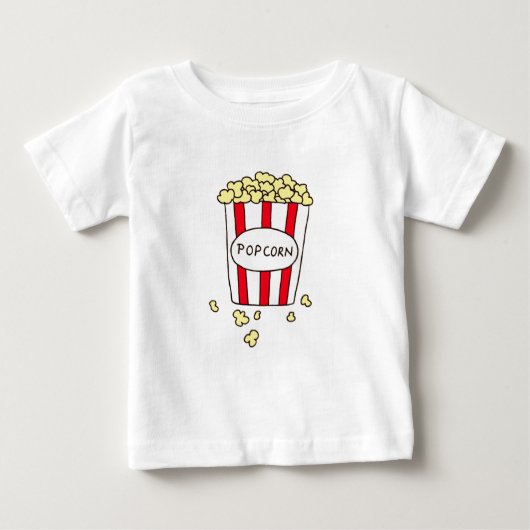 Fun Movie Theater Popcorn in Red White Ecket Baby T-shirt (Vorderseite)