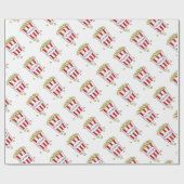 Fun Movie Theater Popcorn in Red White Ecket Geschenkpapier (Flach)