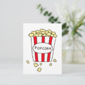 Fun Movie Theater Popcorn in Red White Ecket Postkarte (Stehend Vorderseite)