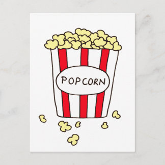 Fun Movie Theater Popcorn in Red White Ecket Postkarte