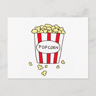 Fun Movie Theater Popcorn in Red White Ecket Postkarte