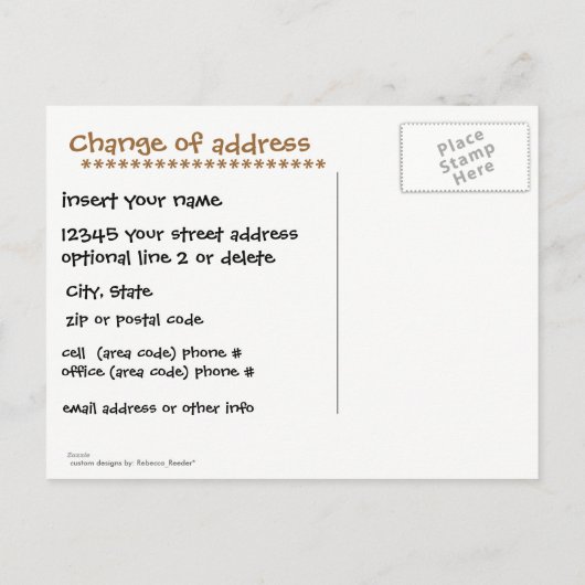 Fun Moving Change New Address Ankündigung (Rückseite)