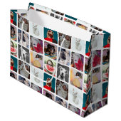 Fun Multi Foto Instagram Muster Große Geschenktüte (Vorderseite Schrägansicht)