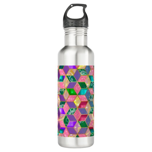Fun Multi-Mixed Diamond-Shaped Hexagon 2 Edelstahlflasche (Vorderseite)