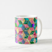 Fun Multi-Mixed Diamond-Shaped Hexagon 2 Kaffeetasse (VorderseiteRechts)