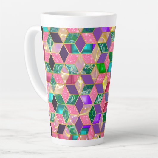 Fun Multi-Mixed Diamond-Shaped Hexagon 2 Milchtasse (Linke Ecke)