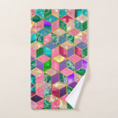 Fun Multi-Mixed Diamond-Shaped Hexagon Badhandtuch Set (Handtuch)