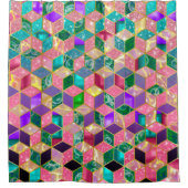 Fun Multi-Mixed Diamond-Shaped Hexagon Duschvorhang (Vorderseite)